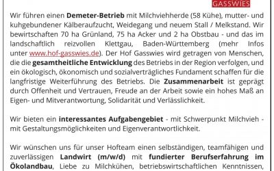 Verstärkung gesucht!